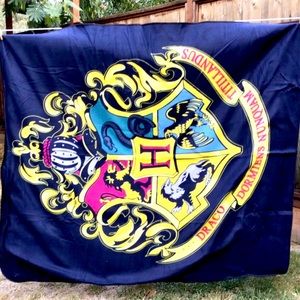 Harry Potter Official Licensed Hogwarts School Crest Picnic Blanket Large 64x55"